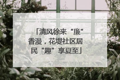 清风徐来“廉”香漫，花堤社区居民“趣”享夏至