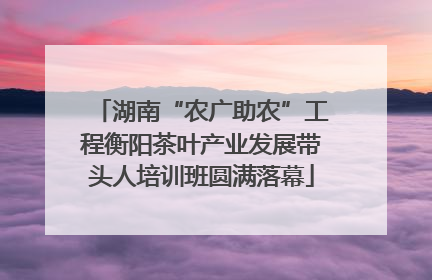 湖南“农广助农”工程衡阳茶叶产业发展带头人培训班圆满落幕
