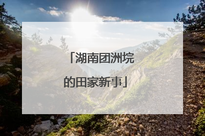 湖南团洲垸的田家新事