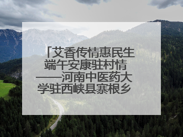 艾香传情惠民生 端午安康驻村情——河南中医药大学驻西峡县寨根乡桑树村工作队端午中医惠民记