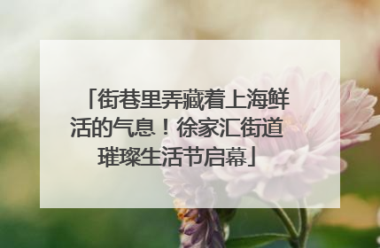 街巷里弄藏着上海鲜活的气息！徐家汇街道璀璨生活节启幕