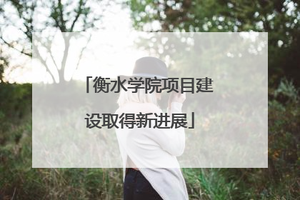 衡水学院项目建设取得新进展