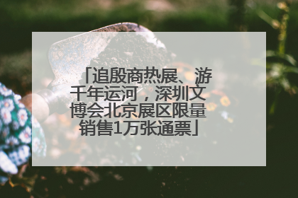 追殷商热展、游千年运河，深圳文博会北京展区限量销售1万张通票