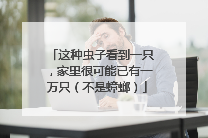 这种虫子看到一只，家里很可能已有一万只（不是蟑螂）