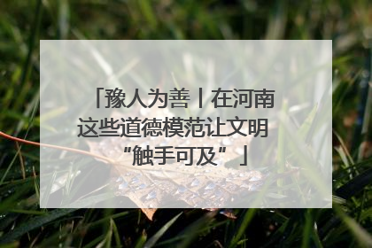 豫人为善丨在河南这些道德模范让文明“触手可及”