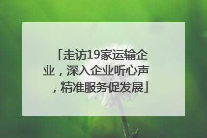 走访19家运输企业，深入企业听心声，精准服务促发展