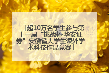 超10万名学生参与第十一届“挑战杯·华安证券”安徽省大学生课外学术科技作品竞赛
