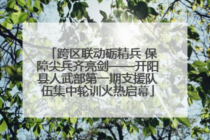 跨区联动砺精兵 保障尖兵齐亮剑——开阳县人武部第一期支援队伍集中轮训火热启幕