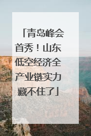 青岛峰会首秀！山东低空经济全产业链实力藏不住了
