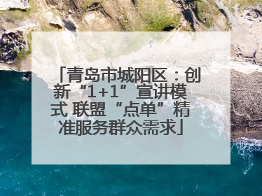 青岛市城阳区：创新“1+1”宣讲模式 联盟“点单”精准服务群众需求