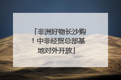 非洲好物长沙购！中非经贸总部基地对外开放