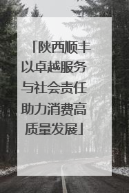陕西顺丰以卓越服务与社会责任助力消费高质量发展