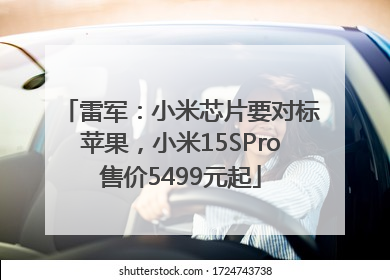 雷军：小米芯片要对标苹果，小米15SPro售价5499元起