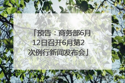 预告：商务部6月12日召开6月第2次例行新闻发布会
