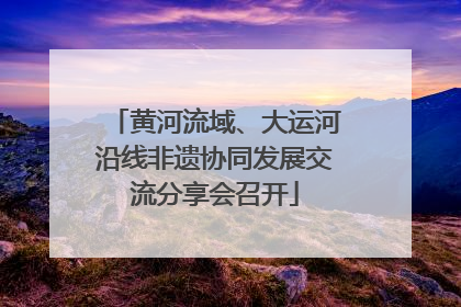 黄河流域、大运河沿线非遗协同发展交流分享会召开