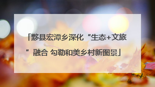 黟县宏潭乡深化“生态+文旅”融合 勾勒和美乡村新图景