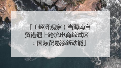 （经济观察）当海南自贸港遇上跨境电商综试区：国际贸易添新动能