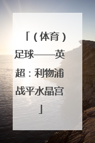 （体育）足球——英超：利物浦战平水晶宫