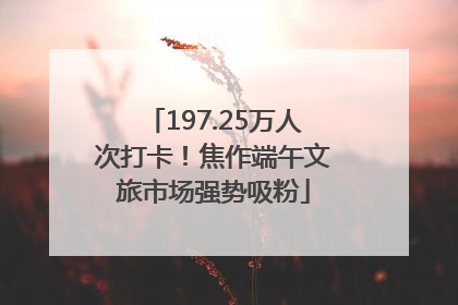 197.25万人次打卡!焦作端午文旅市场强势吸粉