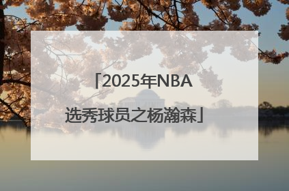 2025年NBA选秀球员之杨瀚森