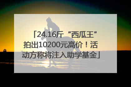24.16斤“西瓜王”拍出10200元高价！活动方称将注入助学基金