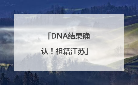 DNA结果确认！祖籍江苏