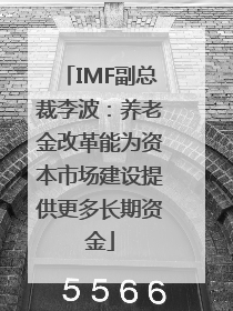 IMF副总裁李波：养老金改革能为资本市场建设提供更多长期资金