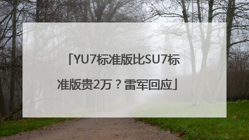 YU7标准版比SU7标准版贵2万？雷军回应